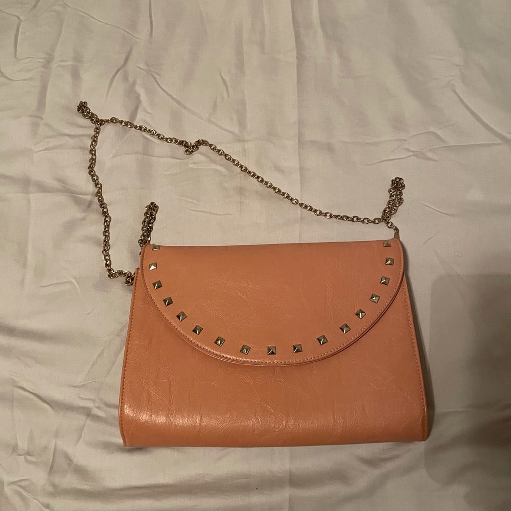 Pink Studded Crossbody Purse